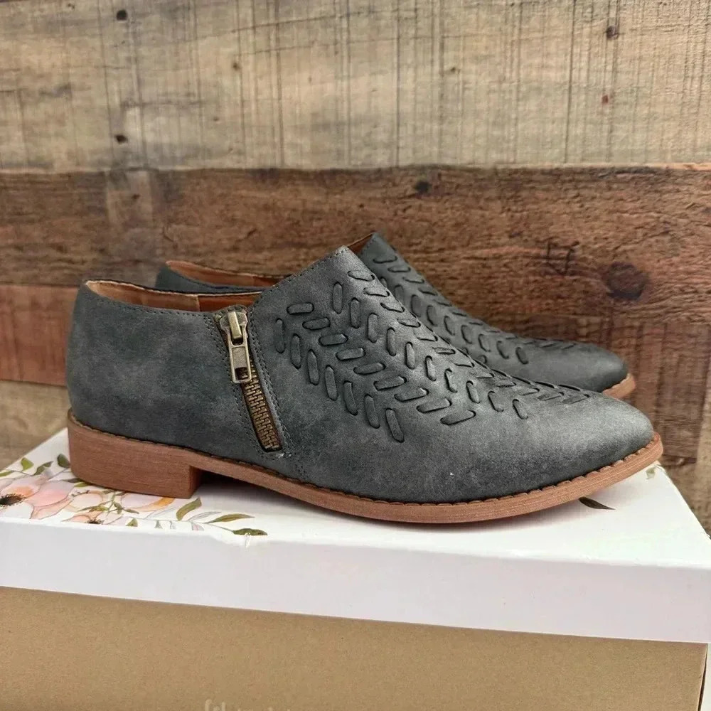 NIB Mi.iM Ashley Leather Braided Ankle Bootie Shootie